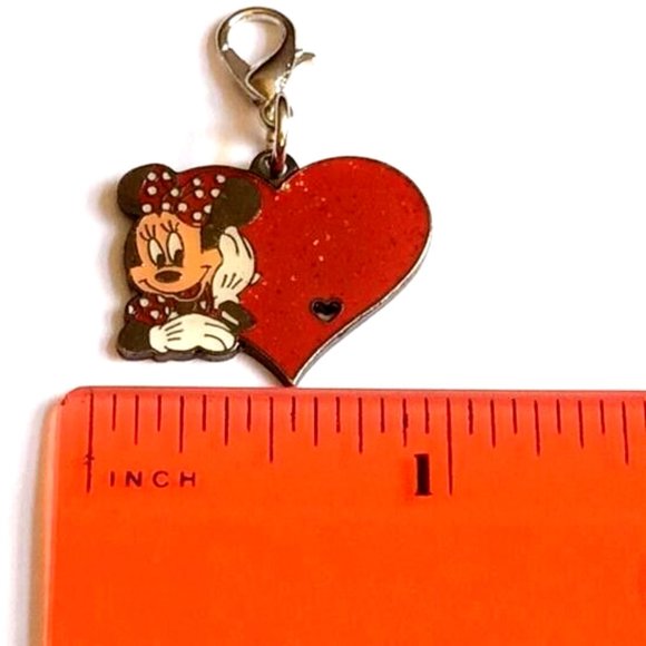 Vintage Disney Minnie Mouse Clip On Charm Bracelet Zipper Pull Valentines Gift - Picture 12 of 13